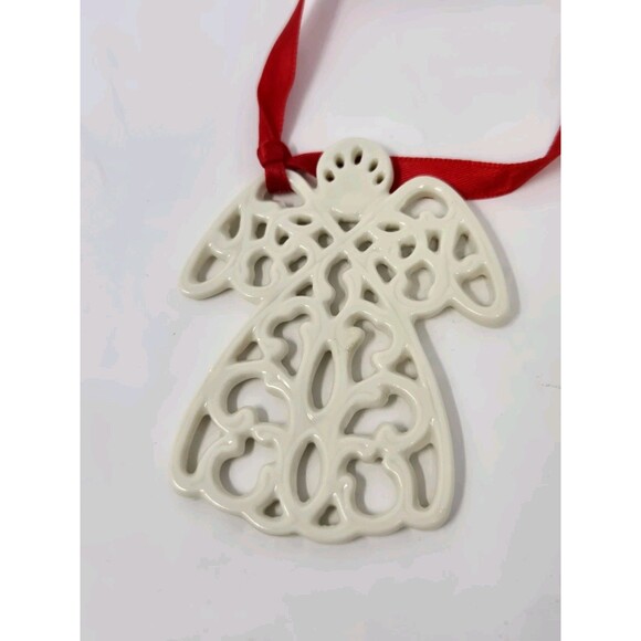 VINTAGE LENOX CHRISTMAS ORNAMENT BUNDLE ANGEL SNOWFLAKE MITTENS PORCELAIN GOLD - Picture 7 of 14